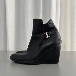 PRADA Sport Black Wedge Ankle Boots